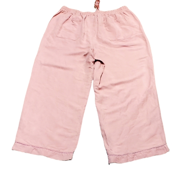 Lane Bryant Womens Pink Pull on Elastic waistband linen Pants - Picture 3 of 13
